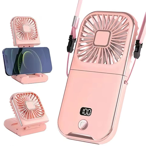 3-in-1 Mini Fan: Power Bank + Phone Holder
