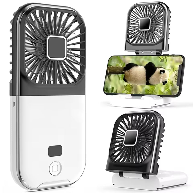 3-in-1 Mini Fan: Power Bank + Phone Holder