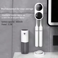 UV Toothbrush Holder with Sanitizer – Heat Drying, Smart Sensor Lid, 60-Day Battery, Wall Mount