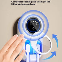 UV Toothbrush Holder with Sanitizer – Heat Drying, Smart Sensor Lid, 60-Day Battery, Wall Mount