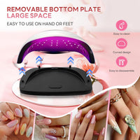 Professional LED Nail Lamp – 66/72 Beads, 99s Gentle Mode, LCD Display, Fits Hands & Feet