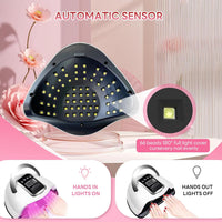 Professional LED Nail Lamp – 66/72 Beads, 99s Gentle Mode, LCD Display, Fits Hands & Feet