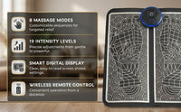 Foot Massage Mat – 8 Modes, 19 Intensity Levels, Smart Safety, Remote Control, Rechargeable