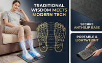 Foot Massage Mat – 8 Modes, 19 Intensity Levels, Smart Safety, Remote Control, Rechargeable