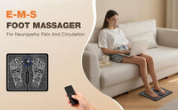 Foot Massage Mat – 8 Modes, 19 Intensity Levels, Smart Safety, Remote Control, Rechargeable