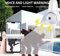 All-in-One Light Bulb Security Camera – 360° PTZ, Motion Alert, Two-Way Talk, Floodlight, IP54, E27