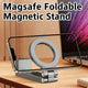 Ultra-Portable N52 Magnetic Stand – 360° Foldable, Desk/Airplane/Train/Car Mount, MagSafe Compatible